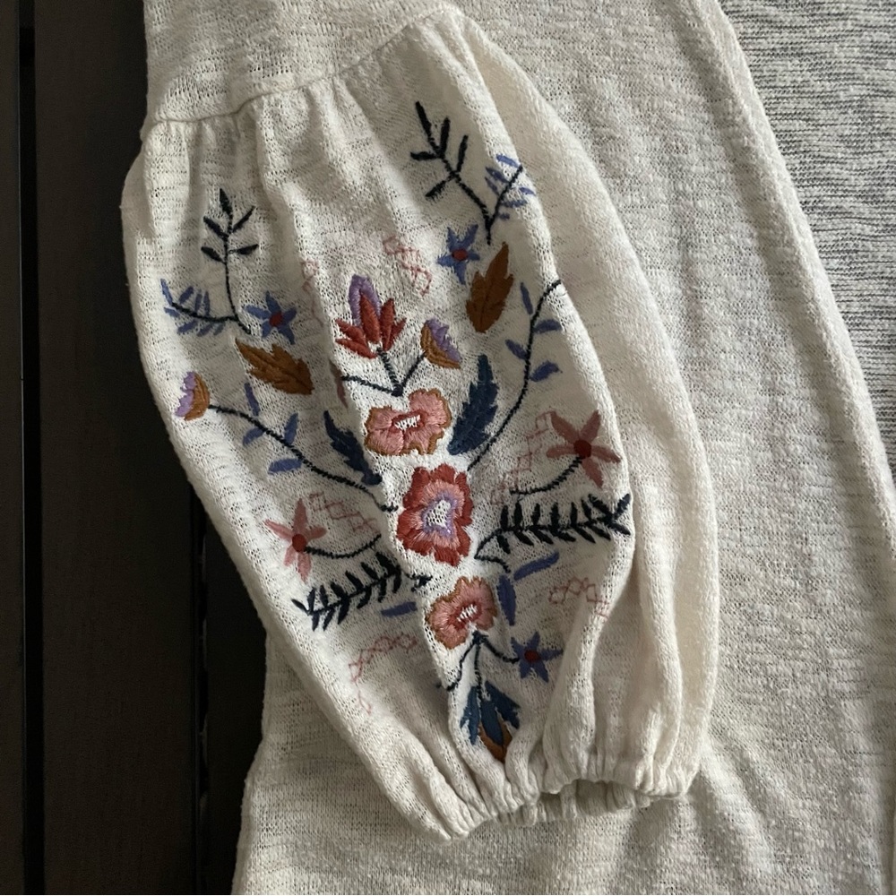 EYESHADOW BOHO PEASANT OPEN FRONT EMBROIDERED CARDIGAN!! - Picture 5 of 11